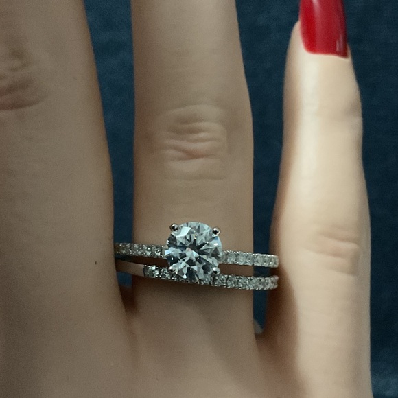 NWT Moissanite wedding set sterling silver - Picture 4 of 8